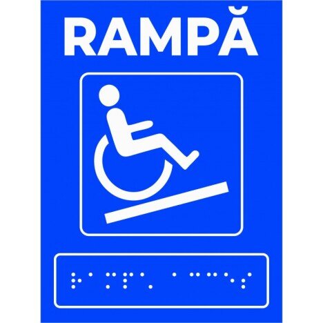 Placuta cu rampa pentru persoane cu dizabilitati nevazatoare